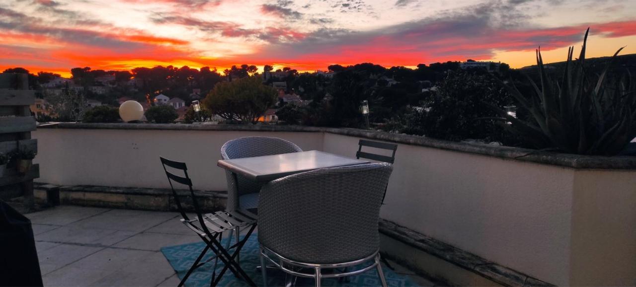 Grand Studio Terrasse De Standing, Pleine Vue Village Et Mer Carry-le-Rouet Luaran gambar