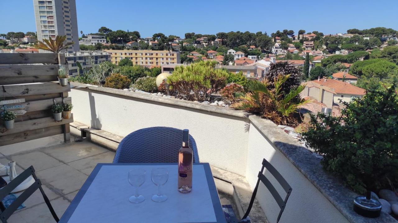 Grand Studio Terrasse De Standing, Pleine Vue Village Et Mer Carry-le-Rouet Luaran gambar